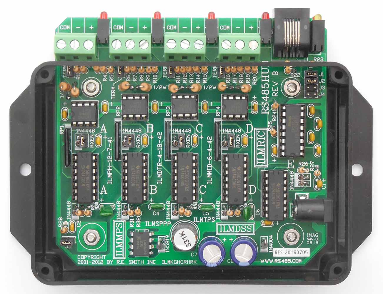 rs485hub 4 port rs485 repeater hub with rs232 port r e smith rh rs485 com RS 485 Pinout Diagram RS485 Cable Wiring
