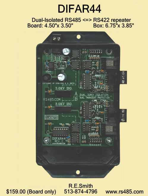 DIFAR44 Dual-Isolated RS485 <=> RS42 Reapter